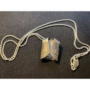 925 Sterling Silver Balero Jacket 16in Necklace.  Rope Chain